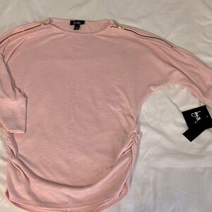 By & By juniors size M cinched side Pink With Zipped Shoulders NWT